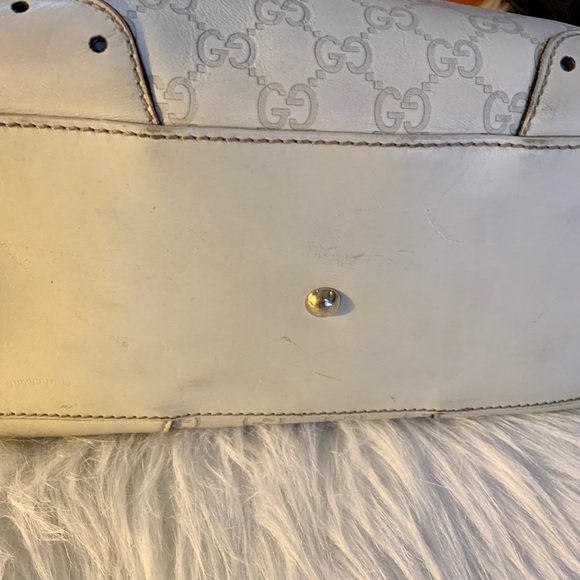 Gucci Guccissima Off White Leather Gg Canvas Tote - Picture 7 of 13